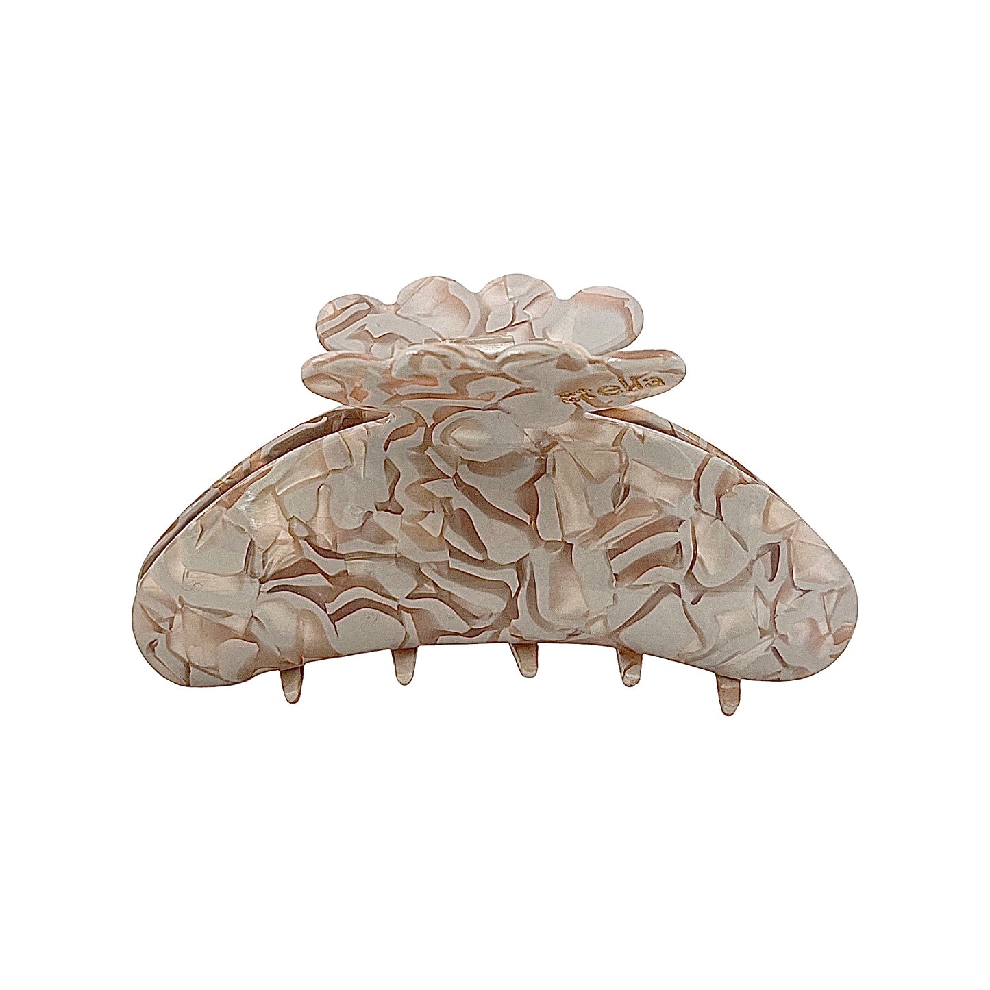 Hårklämma Beige Crush 9 cm - Cleo