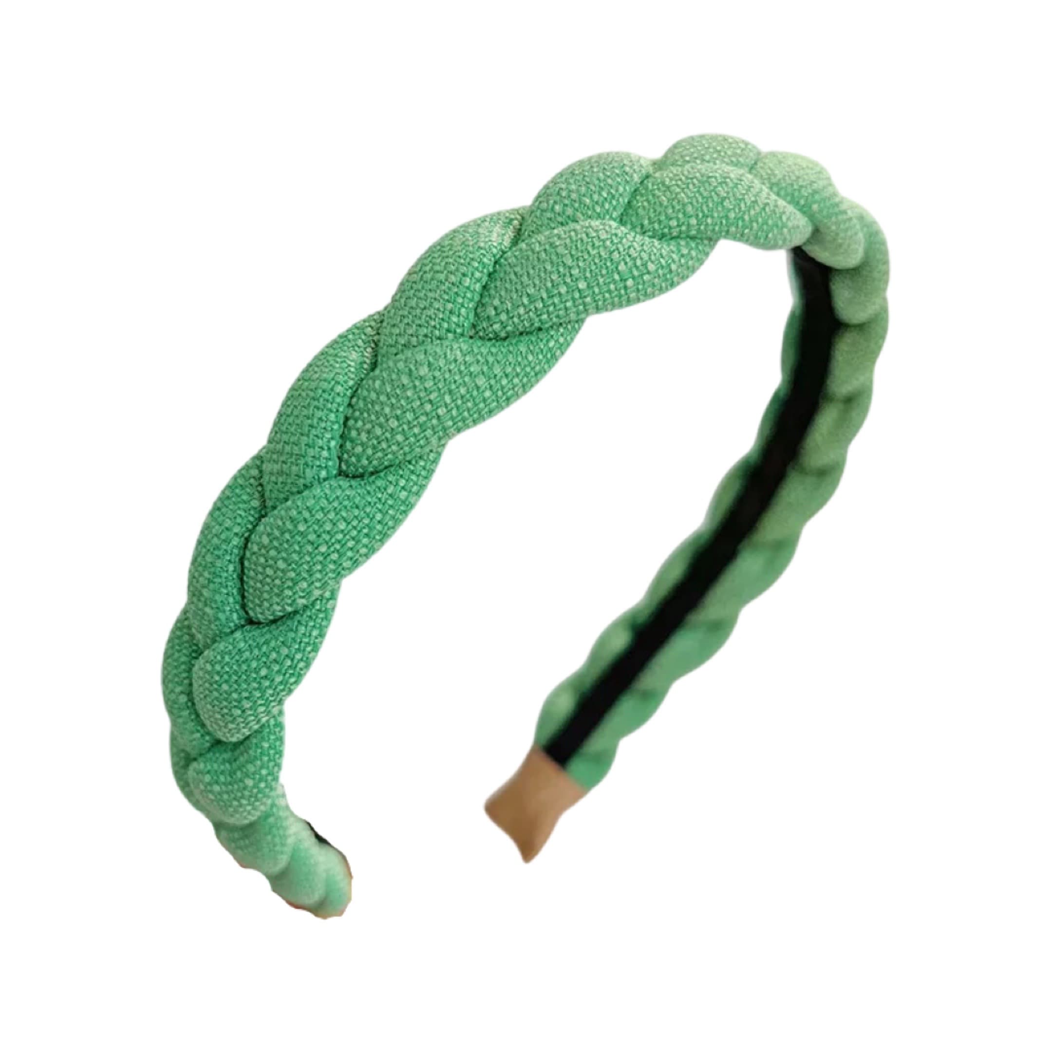 Flätat grönt diadem hårband