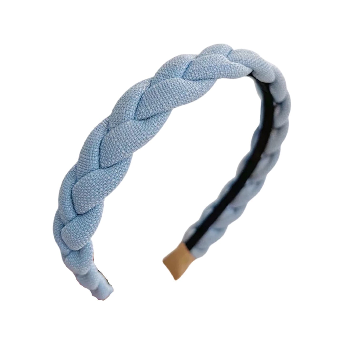 Flätat ljusblå diadem hårband