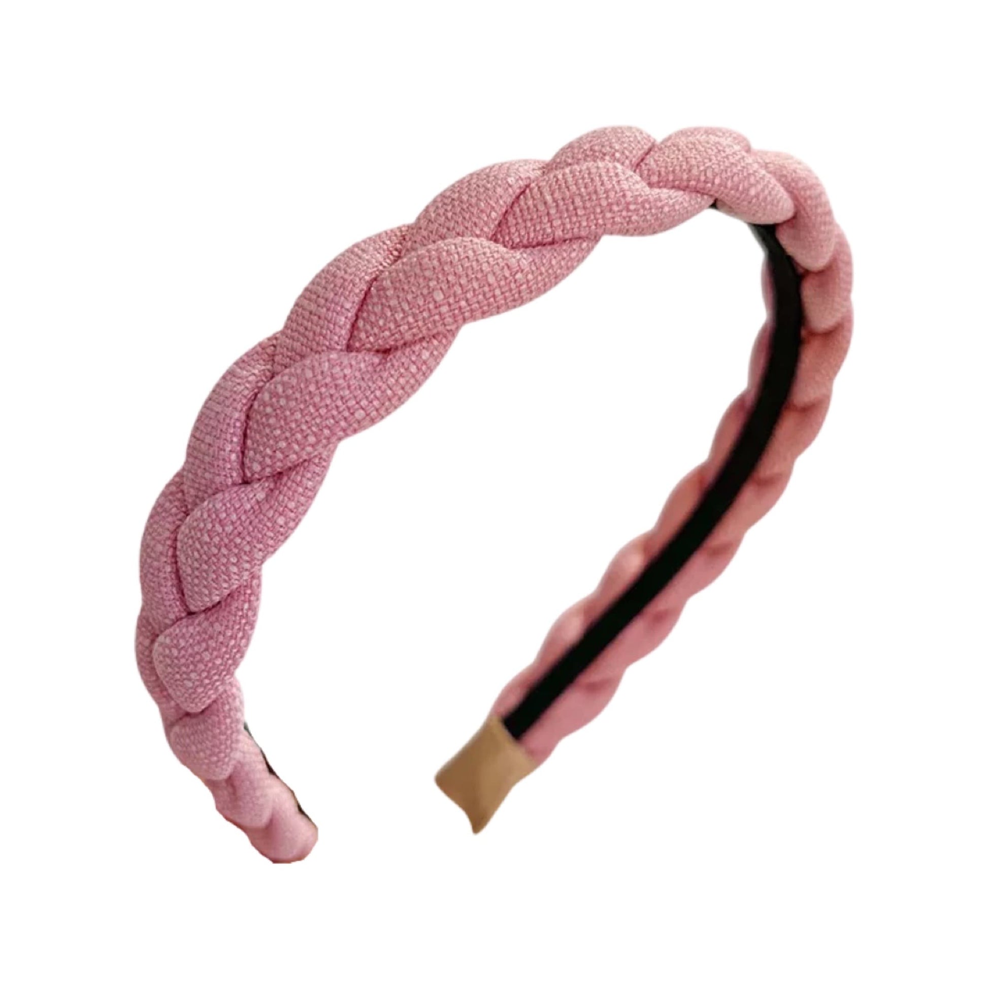 Flätat ljusrosa diadem 