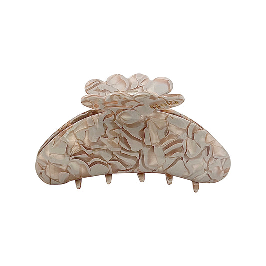Hårklämma Beige Crush 9 cm - Cleo